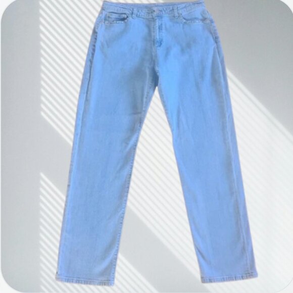 Michael Kors Boot Cut Barrel.style Blue Jeans with Studs Trim Size 8 Waist 30 - Picture 1 of 8